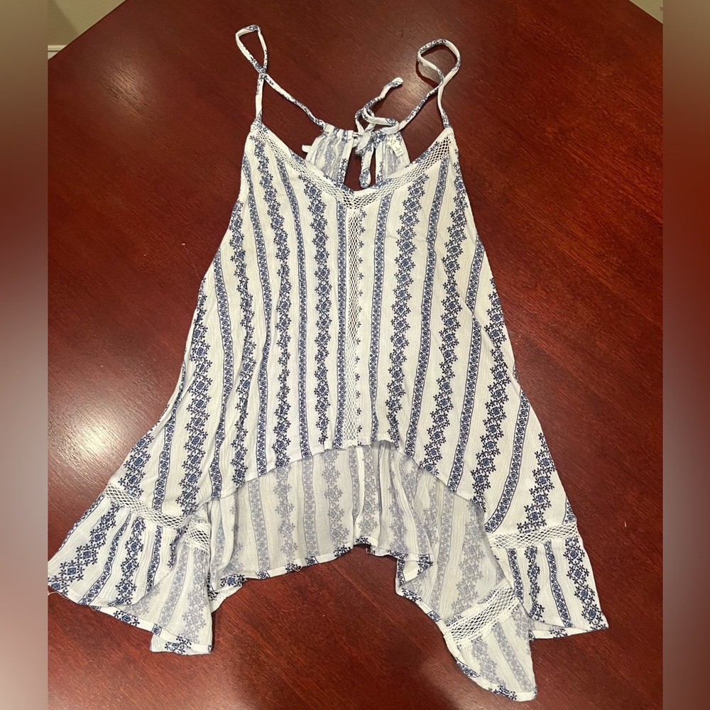 En Crème Blue & White Top